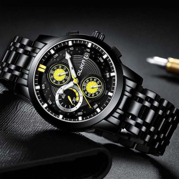 wristwatches 2021 watches men chronograph sports waterproof full steel quartz men's watch relogio masculino, Slivery;brown
wristwatches 2021 watches men chronograph sports waterproof full steel quartz men's watch relogio masculino, Slivery;brown