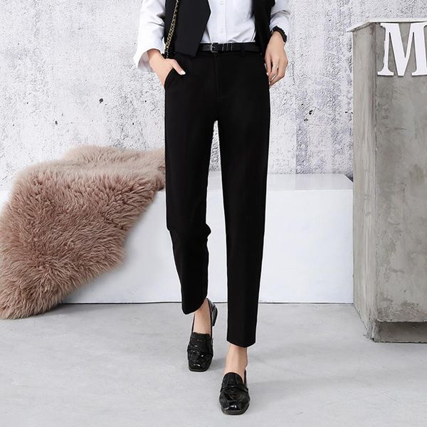2021 autumn and winter korean fashion suit pants ladies solid color suit pants all-match nine-point, Black;white
2021 autumn and winter korean fashion suit pants ladies solid color suit pants all-match nine-point, Black;white