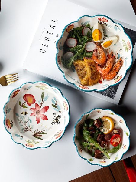 bowls japanese style hand-painted ceramic and plates household fruit salad rice bowl large porcelain petals tableware ce / eu
bowls japanese style hand-painted ceramic and plates household fruit salad rice bowl large porcelain petals tableware ce / eu