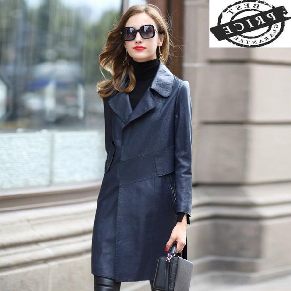 women's leather & faux 100% real sheepskin coats female long genuine mouton jacket women trench coat spring autumn loose clothes lwl156, Black
women's leather & faux 100% real sheepskin coats female long genuine mouton jacket women trench coat spring autumn loose clothes lwl156, Black