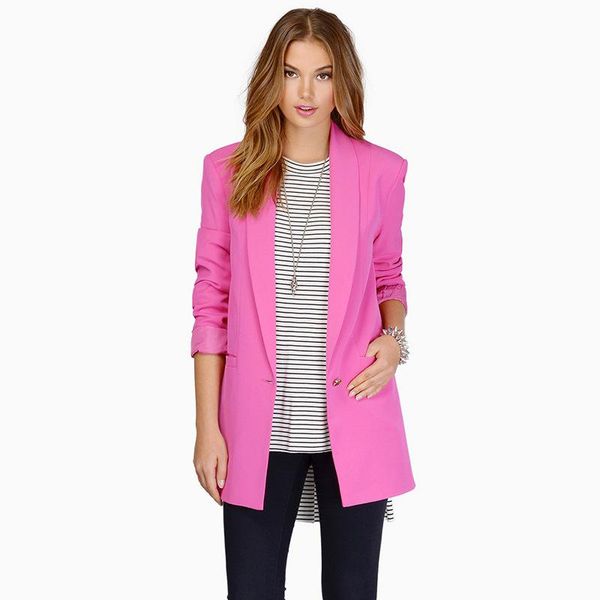 women's suits & blazers europe women solid blazer shawl collar medium long suit female full sleeve slim candy color one button all matc, White;black
women's suits & blazers europe women solid blazer shawl collar medium long suit female full sleeve slim candy color one button all matc, White;black