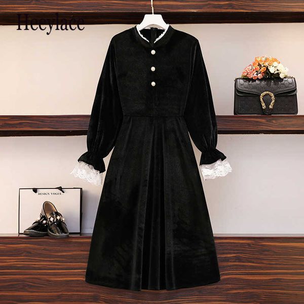 plus size women winter warm velvet dress women long sleeve v-neck elegant vintage franch soild high waist a-line pleated dresses y1006, Black;gray
plus size women winter warm velvet dress women long sleeve v-neck elegant vintage franch soild high waist a-line pleated dresses y1006, Black;gray