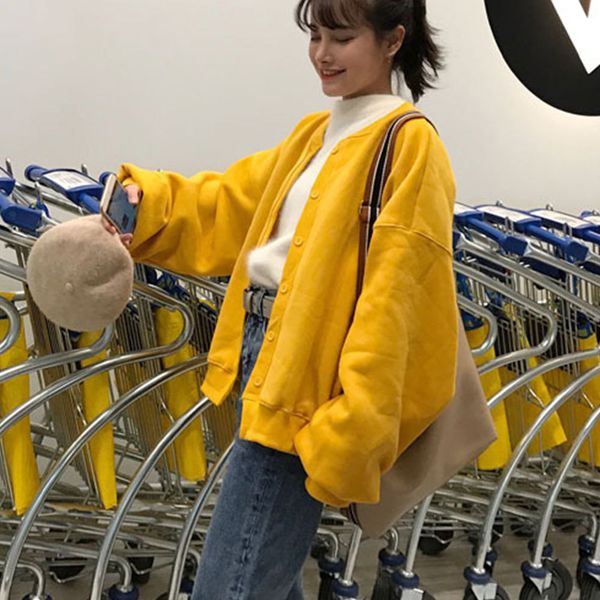 2021 vintage solid harajuku coats preppy style cardigan new autumn hoodies coat batwing sleeve loose jackets outwear yoem, Black
2021 vintage solid harajuku coats preppy style cardigan new autumn hoodies coat batwing sleeve loose jackets outwear yoem, Black