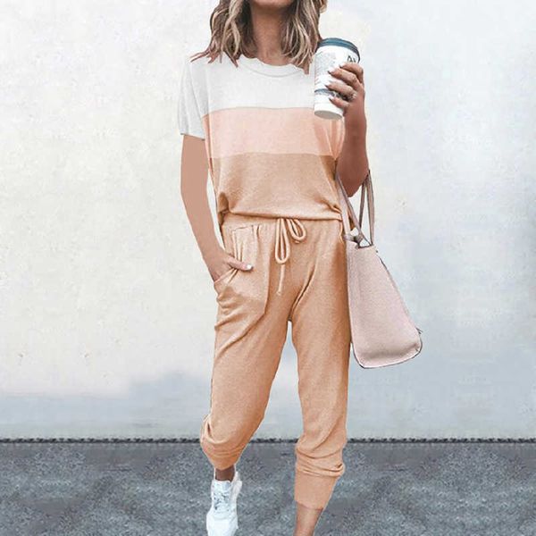 summer stripe casual suits women sports two pieces set pullover o neck and drawstring jogging sweatpants homewear tracksuits 210709, White
summer stripe casual suits women sports two pieces set pullover o neck and drawstring jogging sweatpants homewear tracksuits 210709, White