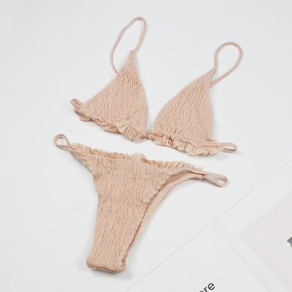 women's swimwear bikini 2021 beachwear high-waist thong solid color open back wood ear split swimsuit summer beach set, White;black
women's swimwear bikini 2021 beachwear high-waist thong solid color open back wood ear split swimsuit summer beach set, White;black