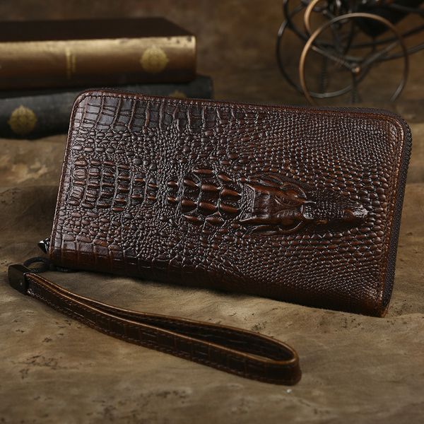 men clutch genuine leather crocodile head long coin purse money organizer wallets, Red;black
men clutch genuine leather crocodile head long coin purse money organizer wallets, Red;black