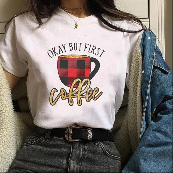 cartoon new year merry christmas coffee print women fashion female short sleeve t shirt graphic lady casual cotton t shirt, White 
cartoon new year merry christmas coffee print women fashion female short sleeve t shirt graphic lady casual cotton t shirt, White