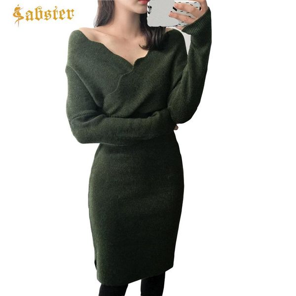 casual dresses autumn winter women sweater dress fashion v neck bodycon solid color knitted office ladies, Black;gray
casual dresses autumn winter women sweater dress fashion v neck bodycon solid color knitted office ladies, Black;gray