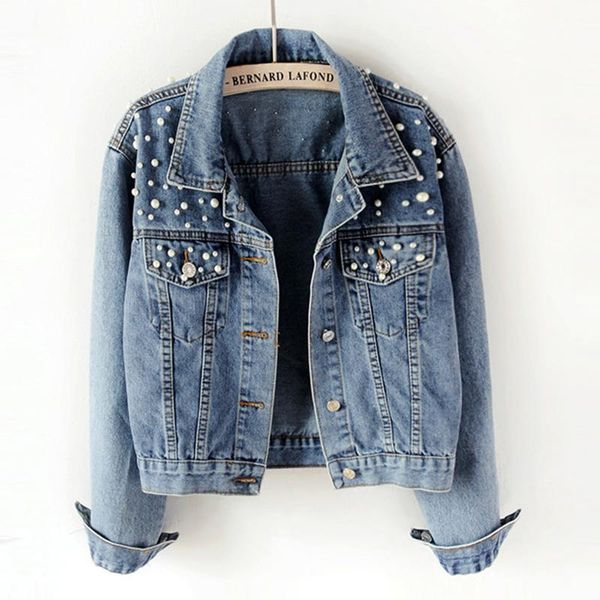 women's jackets plus women rivet pearl single breasted buttons pockets decor short jeans long sleeve slim denim jacket ladies outerwear, Black;brown
women's jackets plus women rivet pearl single breasted buttons pockets decor short jeans long sleeve slim denim jacket ladies outerwear, Black;brown