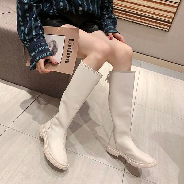 boots women platform 2021 winter leather long zipper elastic fashion black beige mid calf round toe slip on riding
boots women platform 2021 winter leather long zipper elastic fashion black beige mid calf round toe slip on riding
