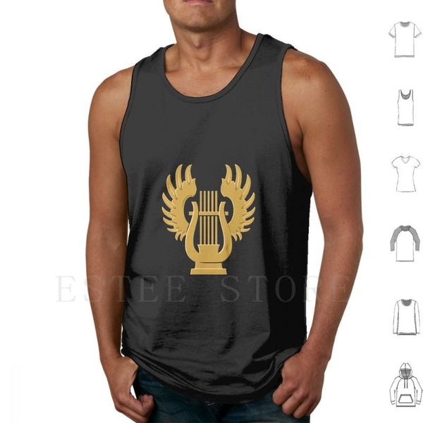 men' tank winged harp-golden musical instruments with vest sleeveless wing harp music instrument, White;black
men' tank winged harp-golden musical instruments with vest sleeveless wing harp music instrument, White;black