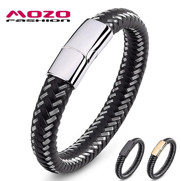 charm bracelets mozo fashion bracelet men steel wire & leather braided rope stainless magnetic clasp for women 008, Golden;silver
charm bracelets mozo fashion bracelet men steel wire & leather braided rope stainless magnetic clasp for women 008, Golden;silver