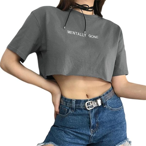 women's t-shirt women short sleeve letter embroidery crop summer fashion round neck for ladies, White
women's t-shirt women short sleeve letter embroidery crop summer fashion round neck for ladies, White