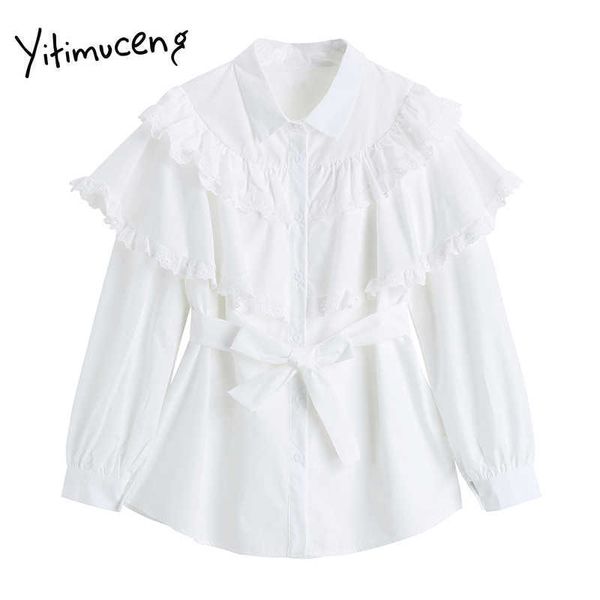 yitimuceng ruffles dresses women bandage high waist turn-down collar a-line solid white spring korean fashion dress 210601, Black;gray
yitimuceng ruffles dresses women bandage high waist turn-down collar a-line solid white spring korean fashion dress 210601, Black;gray