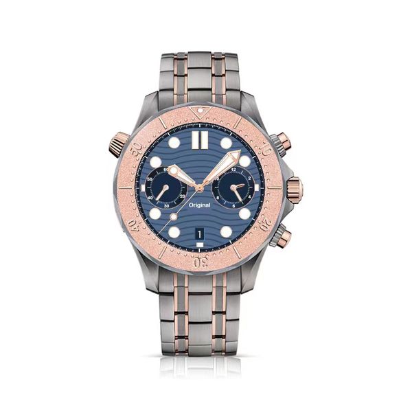 men's luxury quartz watch sea requin rose stainless steel case blue wave pattern full working chronograph function dial master five-han, Slivery;brown
men's luxury quartz watch sea requin rose stainless steel case blue wave pattern full working chronograph function dial master five-han, Slivery;brown