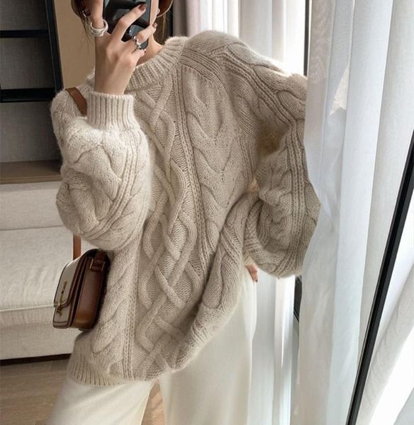 women's sweaters 2021 autumn and winter thick line sweater women 's korean -style loose lazy style round neck thickened cable- kni, White;black
women's sweaters 2021 autumn and winter thick line sweater women 's korean -style loose lazy style round neck thickened cable- kni, White;black