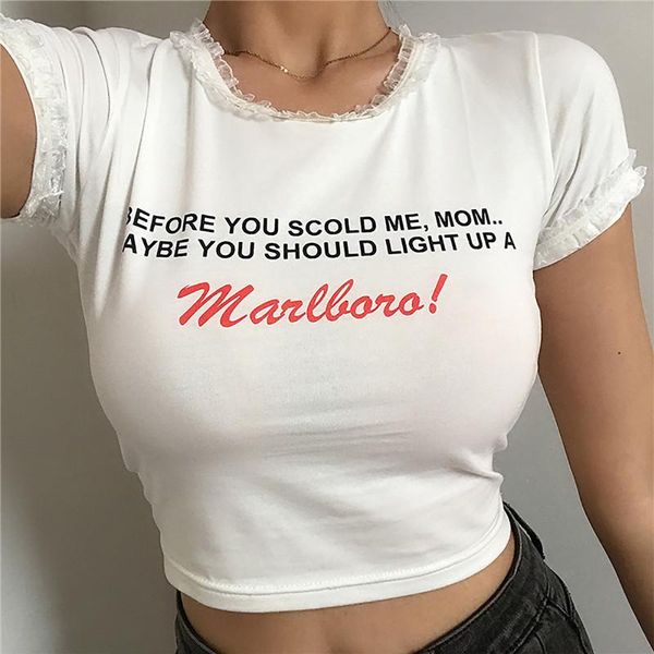 women's t-shirt e-girl women crop short sleeve y2k adults casual letter pattern slim lace trim round neck tshirt tee, White
women's t-shirt e-girl women crop short sleeve y2k adults casual letter pattern slim lace trim round neck tshirt tee, White
