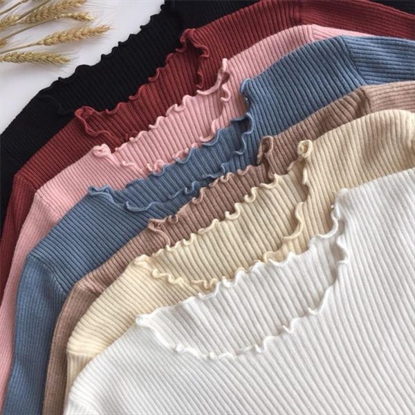 o neck ruched women womens sweaters high elastic solid fall winter fashion slim knitted pullovers pull femme, White;black
o neck ruched women womens sweaters high elastic solid fall winter fashion slim knitted pullovers pull femme, White;black