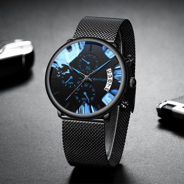 nektom fashion men's quartz watch chronograph sport men watches full steel waterproof clock male wristwatch, Slivery;brown
nektom fashion men's quartz watch chronograph sport men watches full steel waterproof clock male wristwatch, Slivery;brown
