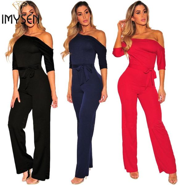 women's jumpsuits & rompers imysen 2021 women in europe and america, classic solid color oblique collar conjoined, Black;white
women's jumpsuits & rompers imysen 2021 women in europe and america, classic solid color oblique collar conjoined, Black;white