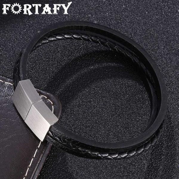 charm bracelets fortafy simple multilayer braided leather bangle bracelet for men stainless steel magnetic clasp wristband hand jewelry fr10, Golden;silver
charm bracelets fortafy simple multilayer braided leather bangle bracelet for men stainless steel magnetic clasp wristband hand jewelry fr10, Golden;silver