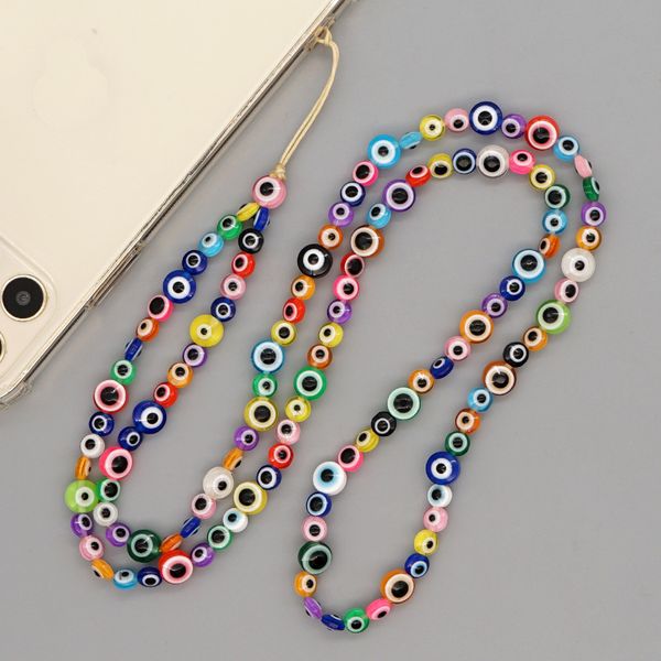 2021 female bohemian acrylic candy color eye beads long mobile phone lanyard for women girls handmade jewelry gifts, Silver
2021 female bohemian acrylic candy color eye beads long mobile phone lanyard for women girls handmade jewelry gifts, Silver