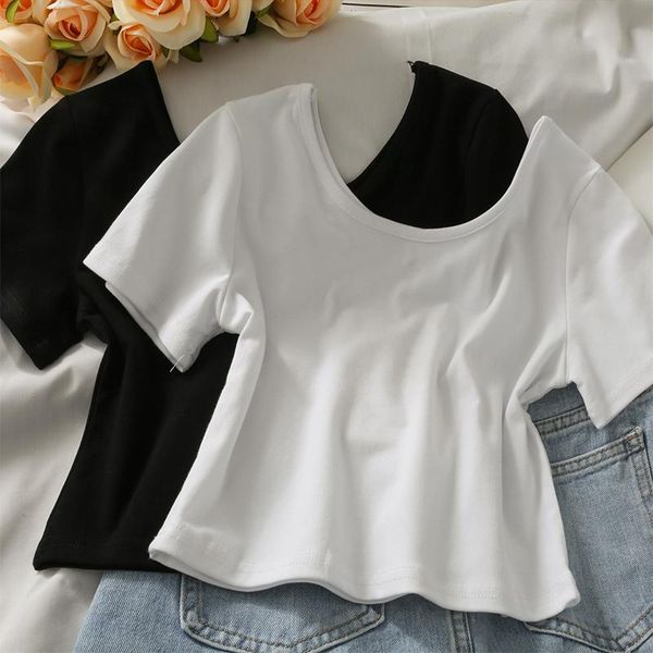 women's blouses & shirts 2021 summer shirt french commuter solid color round neck crop slim casual female, White
women's blouses & shirts 2021 summer shirt french commuter solid color round neck crop slim casual female, White