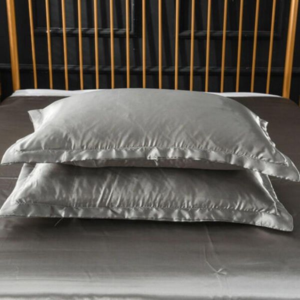 pillow case 2pcs silk satin standard home pillowcase cover cushion decor bed
