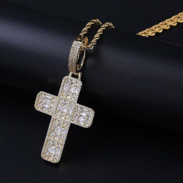 pendant necklaces luxury fully baguette zircon 18k gold plated cross christian faith for men hip hop rock punk chain jewelry, Silver
pendant necklaces luxury fully baguette zircon 18k gold plated cross christian faith for men hip hop rock punk chain jewelry, Silver