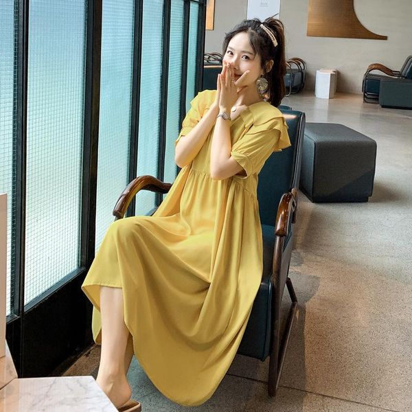 maternity dresses summer pregnant woman korean fashion loose lapel clothes a-line pregnancy dress, White
maternity dresses summer pregnant woman korean fashion loose lapel clothes a-line pregnancy dress, White