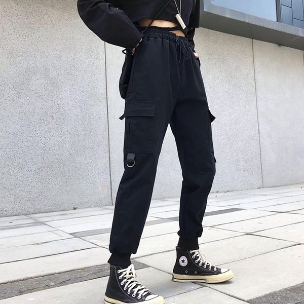 women's pants & capris high waist loose streetwear trouser hip hop 2021 joggers trousers, Black;white
women's pants & capris high waist loose streetwear trouser hip hop 2021 joggers trousers, Black;white