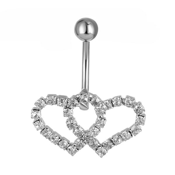 0335( 2 colors) belly button rings body piercing jewelry double heart clear, Silver
0335( 2 colors) belly button rings body piercing jewelry double heart clear, Silver