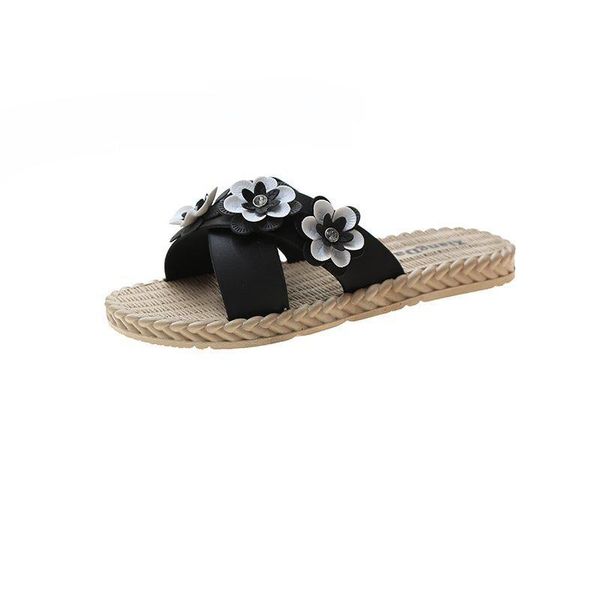 slippers 2021 women's cross vamp flower embellishment fashion all-match beach outdoor sweet and simple, Black
slippers 2021 women's cross vamp flower embellishment fashion all-match beach outdoor sweet and simple, Black
