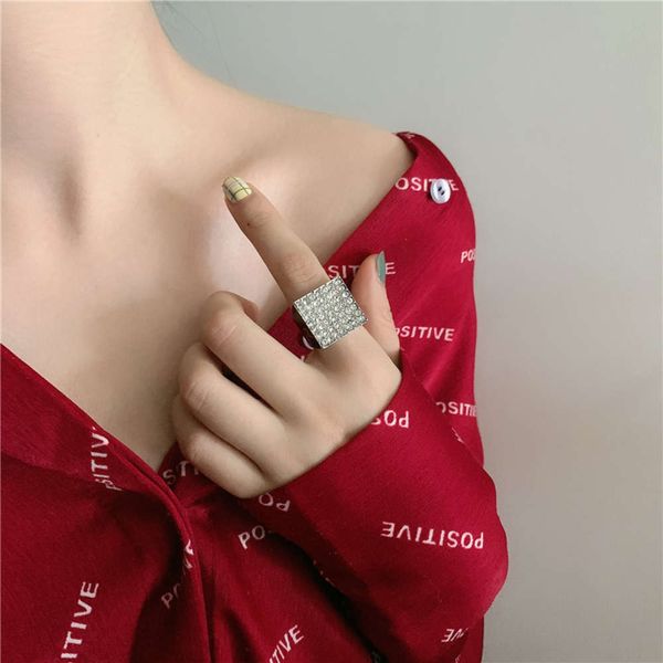 hbp ins fashion light luxury diamond wide square niche design fashionable middle index finger ring female, Silver
hbp ins fashion light luxury diamond wide square niche design fashionable middle index finger ring female, Silver