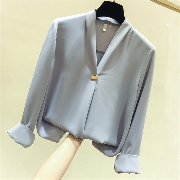 fashion solid plus size clothes women blouses loose long sleeve v neck blouse office work simple feminine blusas, White
fashion solid plus size clothes women blouses loose long sleeve v neck blouse office work simple feminine blusas, White