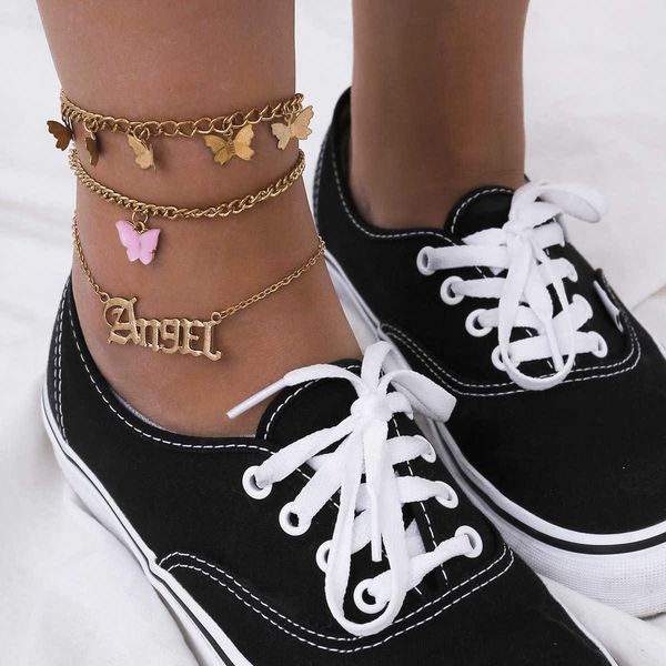 fashion accessories simple personality multi-layer letter foot decoration street butterfly pendant anklet fema, Silver
fashion accessories simple personality multi-layer letter foot decoration street butterfly pendant anklet fema, Silver