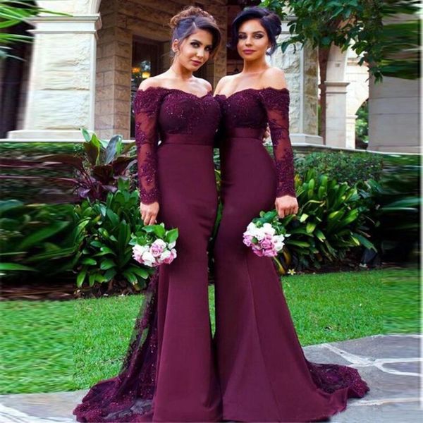 bridesmaid dress off-the-shoulder mermaid long sleeves purple dresses applique lace with crystals wedding party, White;pink
bridesmaid dress off-the-shoulder mermaid long sleeves purple dresses applique lace with crystals wedding party, White;pink