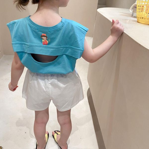 girls summer cute cartoon printing backless tees 4 colors cotton cool sleeveless kids vests, Blue
girls summer cute cartoon printing backless tees 4 colors cotton cool sleeveless kids vests, Blue