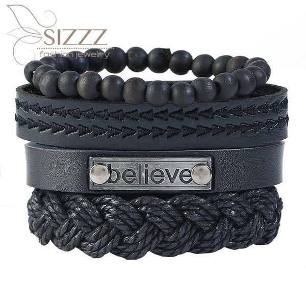charm bracelets 2021 retro woven believe four-piece diy men's jewelry simple leather bracelet&bangles, Golden;silver
charm bracelets 2021 retro woven believe four-piece diy men's jewelry simple leather bracelet&bangles, Golden;silver