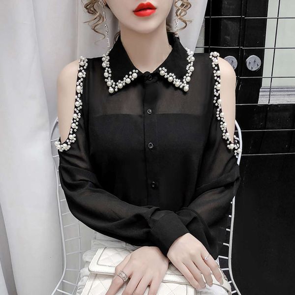20212021 early spring new women's fashion western style design sense chic off shoulder perspective long sleeve chiffon shirt, White
20212021 early spring new women's fashion western style design sense chic off shoulder perspective long sleeve chiffon shirt, White