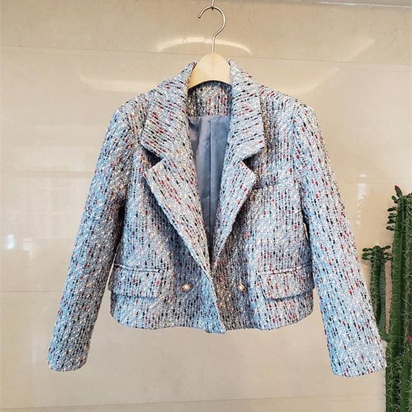 women's jackets elegant pearls short jacket women 2021 autumn colorful tweed outerwear ladies long sleeve notched wool n9718, Black;brown
women's jackets elegant pearls short jacket women 2021 autumn colorful tweed outerwear ladies long sleeve notched wool n9718, Black;brown
