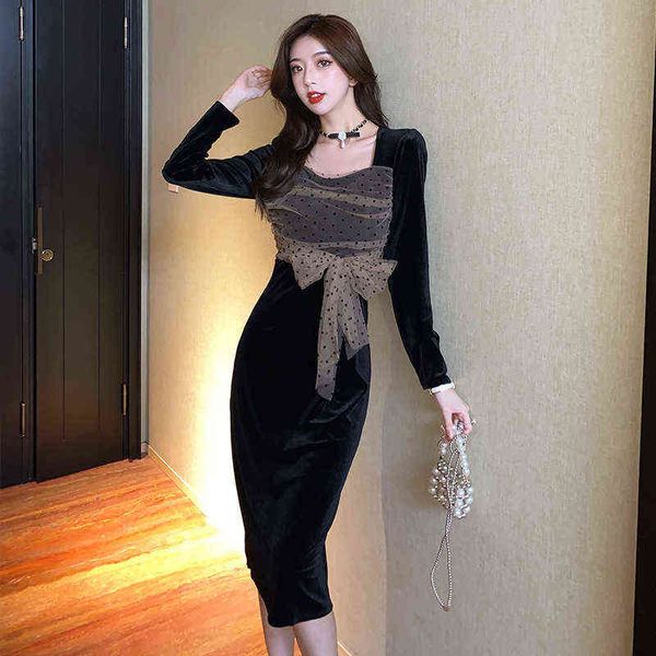 casual dresses autumn and winter 2022 french square neck veet fashion elegant small black medium length dresses, Black;gray
casual dresses autumn and winter 2022 french square neck veet fashion elegant small black medium length dresses, Black;gray