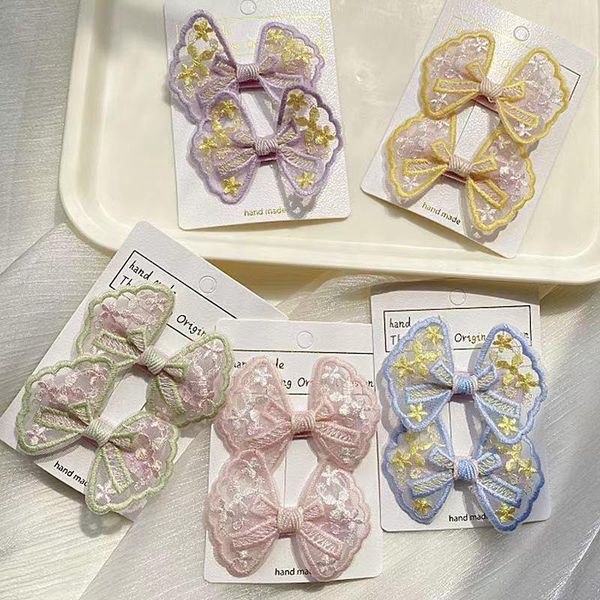 hair accessories 2pcs korean style flower embroidery clips bow lace barrettes for girls lovely princess hairpins headdress, Slivery;white
hair accessories 2pcs korean style flower embroidery clips bow lace barrettes for girls lovely princess hairpins headdress, Slivery;white