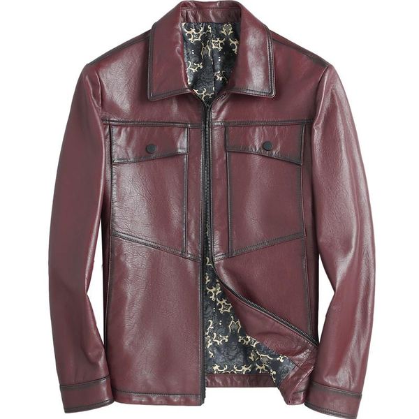 men's leather & faux autumn and spring genuine jacket men real coat male short slim jackets casual clothes chaquetas hombre, Black
men's leather & faux autumn and spring genuine jacket men real coat male short slim jackets casual clothes chaquetas hombre, Black
