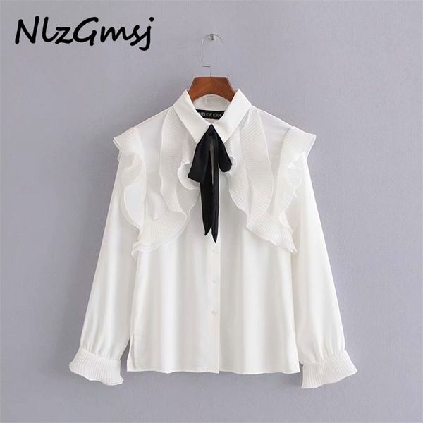 women vintage ruffles white shirts bow tiw long sleeve solid female casual blouses 210628
women vintage ruffles white shirts bow tiw long sleeve solid female casual blouses 210628