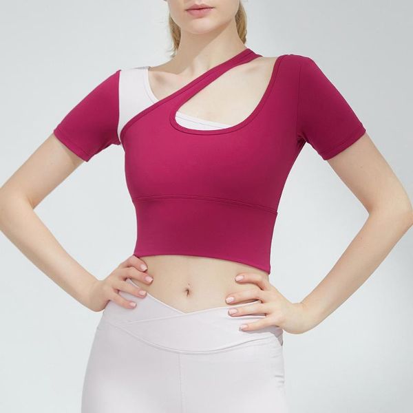 yoga outfit contrast color shirts for women short sleeves sport crop padded running comfy workout fitness shirt
yoga outfit contrast color shirts for women short sleeves sport crop padded running comfy workout fitness shirt