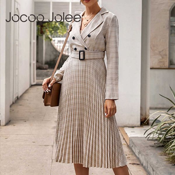 elegant office lady blazer dress vintage double breasted belt plaid pleated midi dresses spring v neck party dresses 210619, Black;gray
elegant office lady blazer dress vintage double breasted belt plaid pleated midi dresses spring v neck party dresses 210619, Black;gray