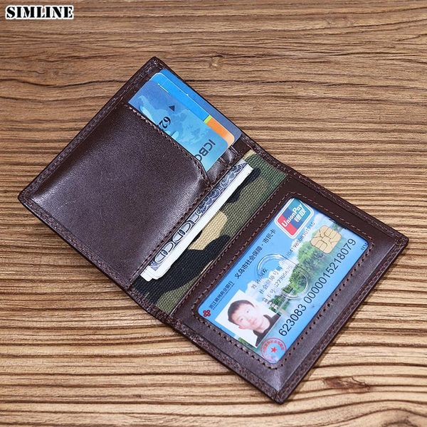 card holders simline genuine leather holder for men male vintage short bifold slim small wallet thin purse driver license id case, Brown;gray
card holders simline genuine leather holder for men male vintage short bifold slim small wallet thin purse driver license id case, Brown;gray