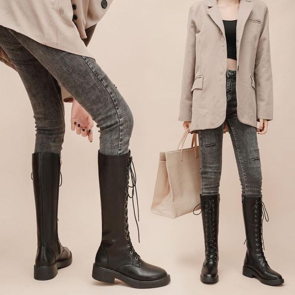 long canister boots 2021 new british style plus velvet lace up chunky heel boots all -matching, Black
long canister boots 2021 new british style plus velvet lace up chunky heel boots all -matching, Black