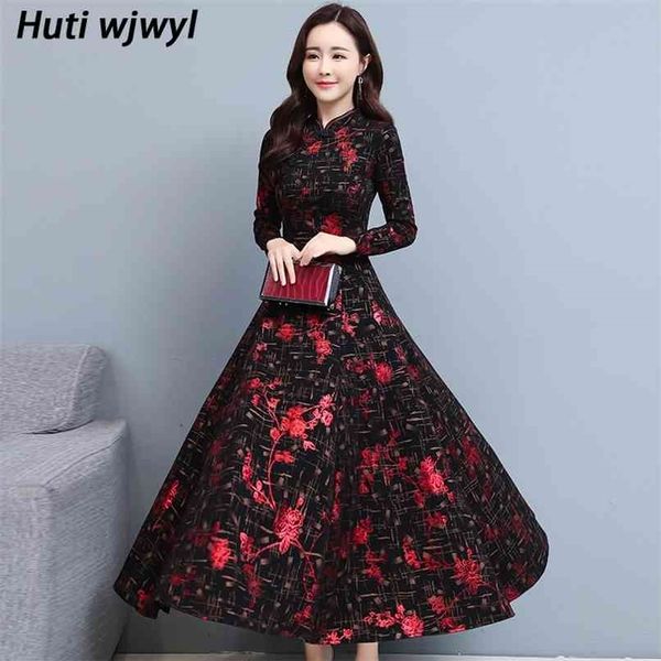 chinese style cheongsam autumn dress plus size vintage knit cotton long sleeve midi dresses women party black maxi vestidos 210528, Black;gray
chinese style cheongsam autumn dress plus size vintage knit cotton long sleeve midi dresses women party black maxi vestidos 210528, Black;gray